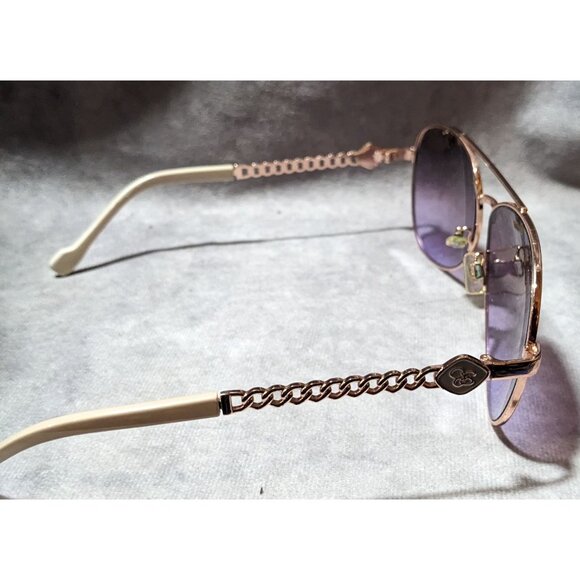 Jessica Simpson Beige Rose Gold Aviator Sunglasses - Picture 3 of 9
